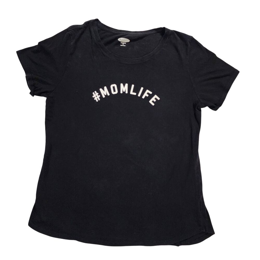 Old Navy Tee #MOMLIFE Women's Cotton T Shirt Black Medium